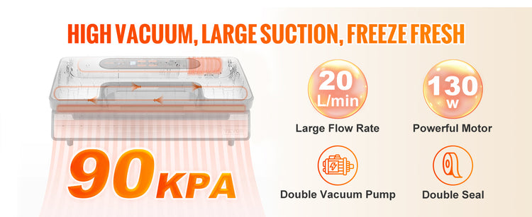 SucceBuy 90Kpa 130W Vacuum Sealer Food Packaging Machine with Free 10pcs Vacuum bags for Household Kitchen Vacuum Food Sealing - ElectronAge